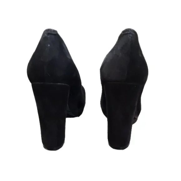 Nine West Women Devika Black Suede Pumps US Size 7.5 Dressy Event Office - Picture 3 of 11